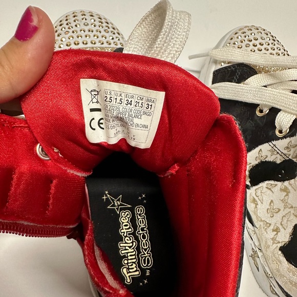 Sketchers twinkle toes light up shoes size 2.5 in gold and black - Picture 6 of 9